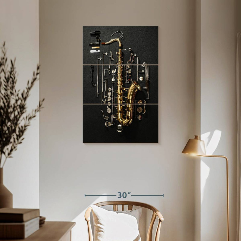 Abarca joue du saxophone, H 57 po x l 36 po