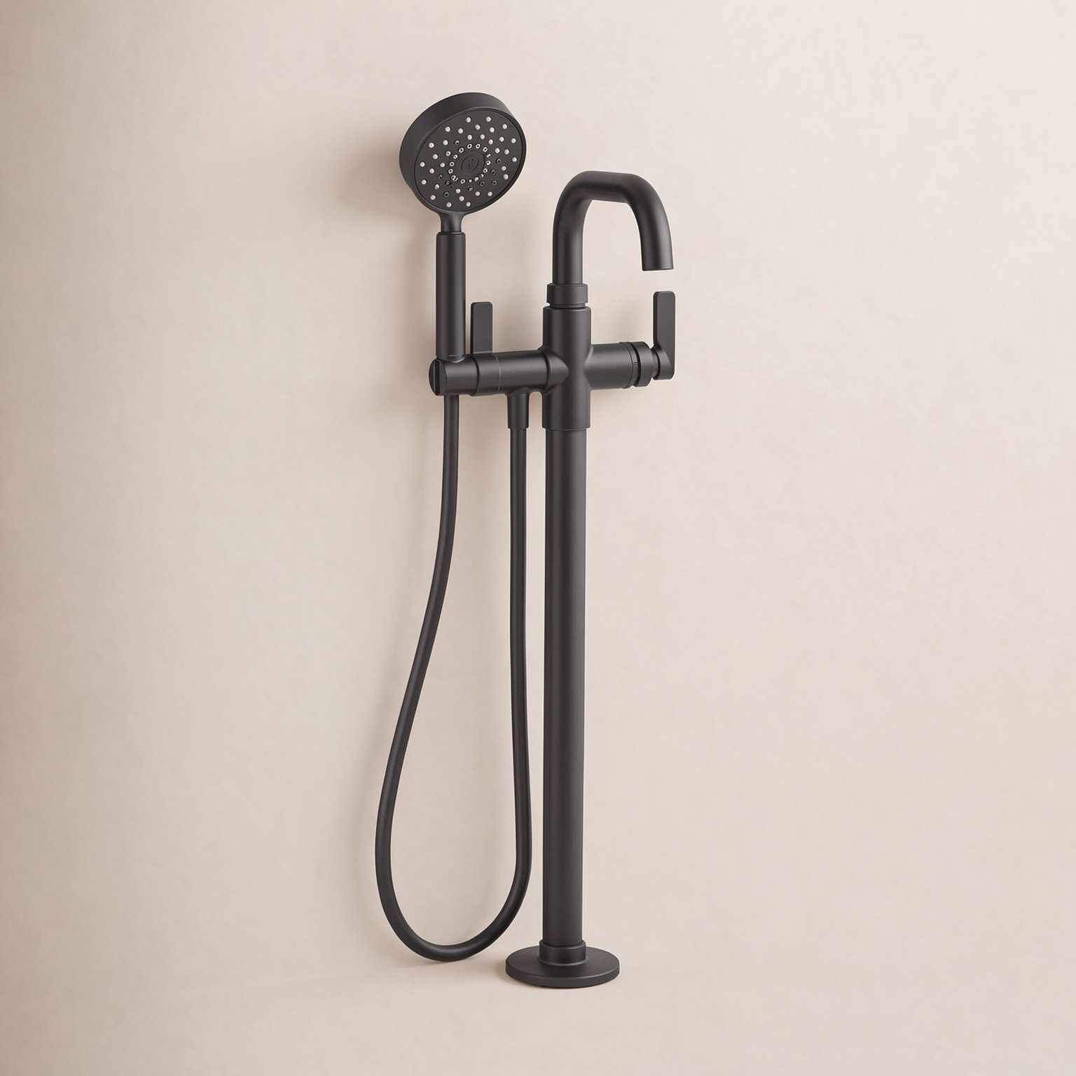Castia Freestanding Bath Filler Trim, Matte Black