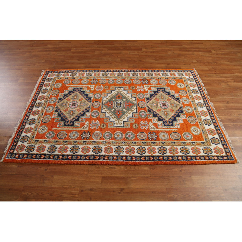 Tapis géométrique Kazak noué à la main