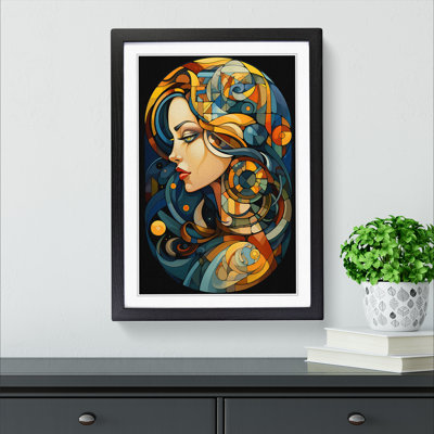 Cancer Zodiac Cubism - Single Picture Frame Print on Wood