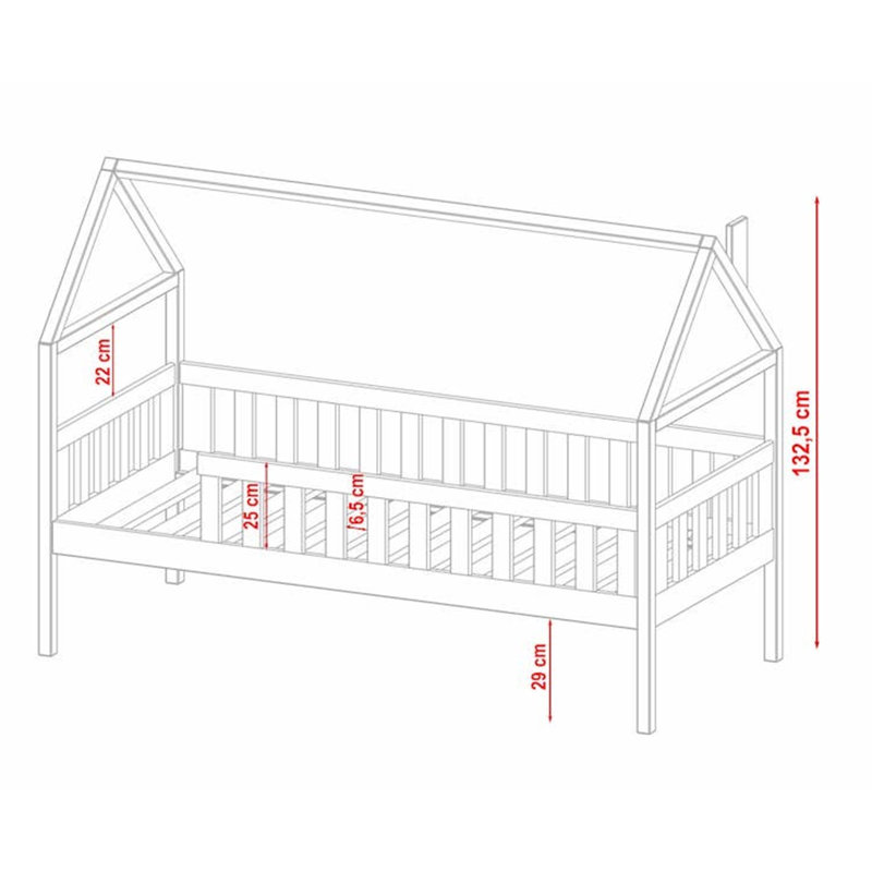 90 X 190cm Standard House Beds, Grey Matt