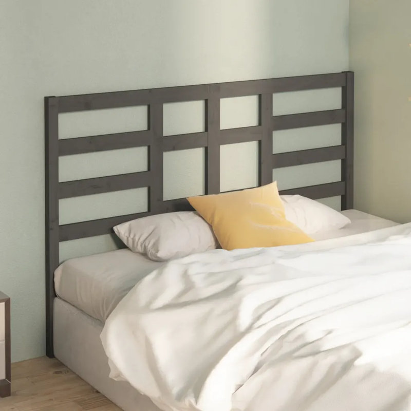 Melillo Solid Wood Headboard, Dark Grey, 126 x 104 cm