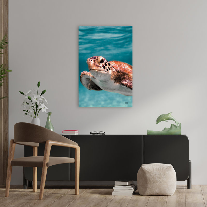 Gros plan côtier; Nautique, animal, bleu, brun, côtier, H 36 po x l 24 po