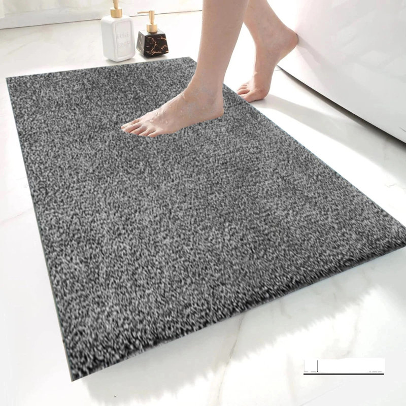 Polypropylene Plastic Non-Slip Bath Mat, Single - 80cm L x 50cm W, Grey