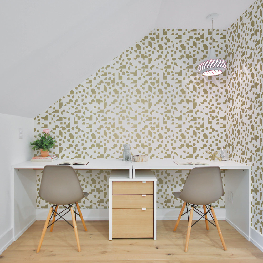 Mod Geo Peel and Stick Wallpaper, Gold