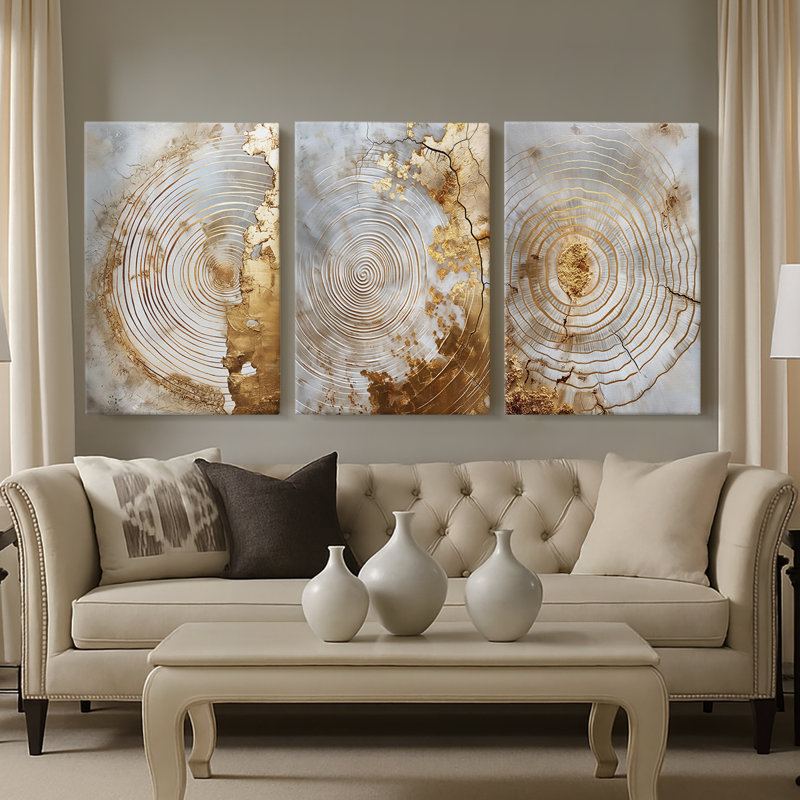 ABSTRACT Series CLxxi - Toile tendue sur mesure - 3 pièces, H 36 po x l 72 po