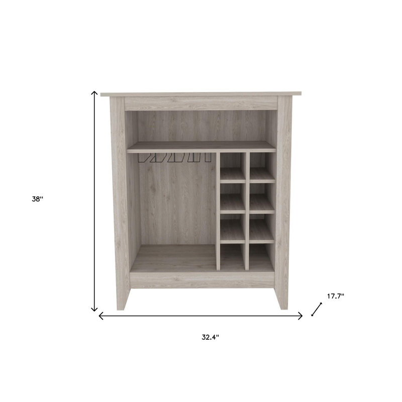 Light Gray Bar Cart With Wine Storage