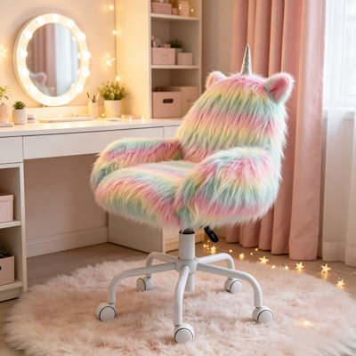 Chaise de bureau Rainbow Faux Fur