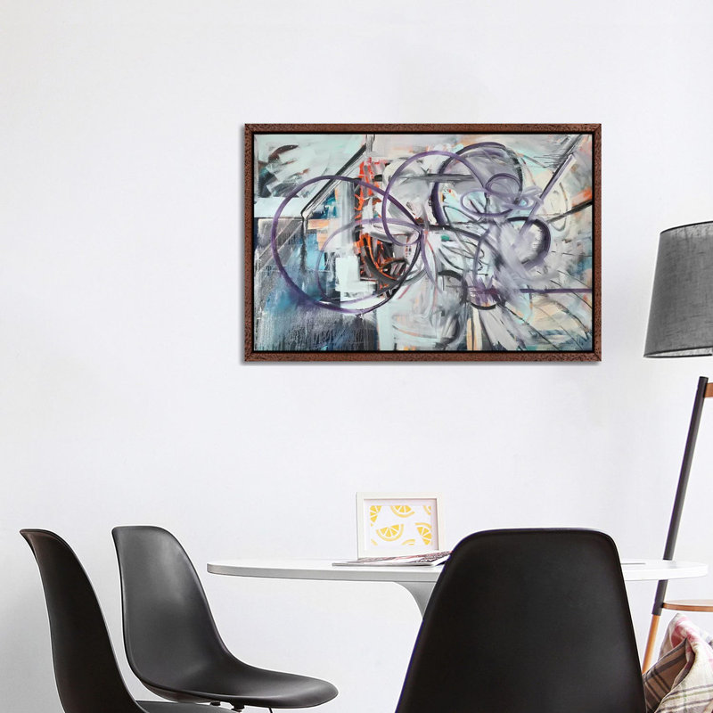 Urban Haiku (Winter) by Pamela Staker - Painting on Canvas, 101.6 cm H x 66.04 cm W, Classic Brown Wood Framed