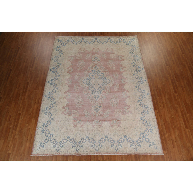 Tapis persan Karerman en laine noué à la main 10 po x 13 po Karum