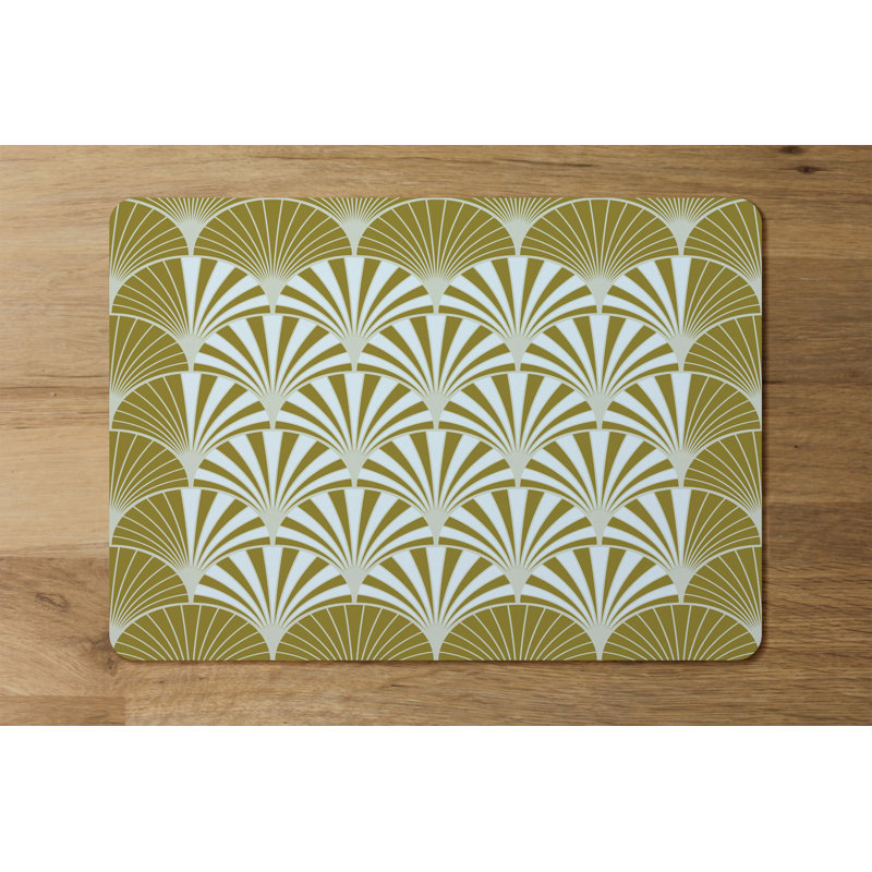 Wendel Polyester-Coated Hardboard Geometric Rectangle Placemat