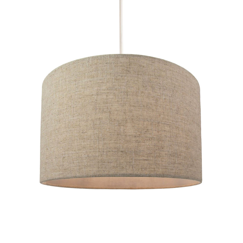 30cm Linen Drum Lamp Shade, 18cm H x 25cm W x 25cm D, Oatmeal