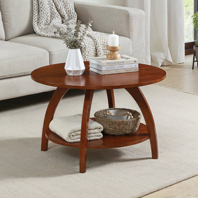Table basse ronde avec tablette Stacie