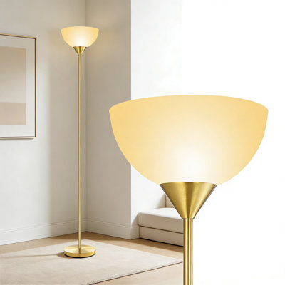 LED Torchiere Floor Lamp, 70-Inch Tall Standing Lamp With 12W Energy-Saving Bulbs, 2700K Warm White Eye-Caring Light For Living Room, Bedroom, And Office Reading