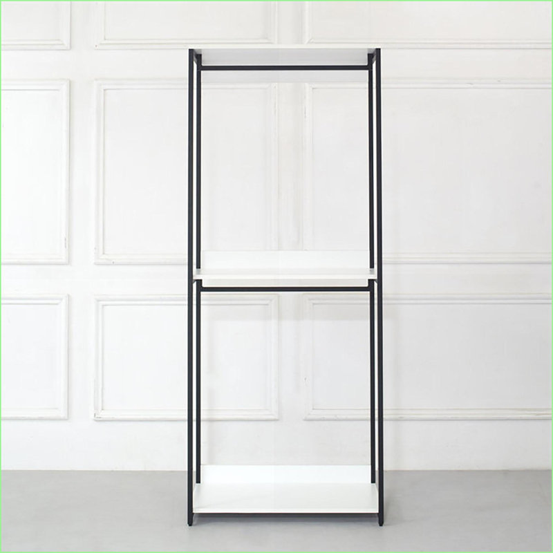 Walk-in Closet System, 111 in. W 3-Tower 7-Shelf Freestanding | White | Wood+Metal, White