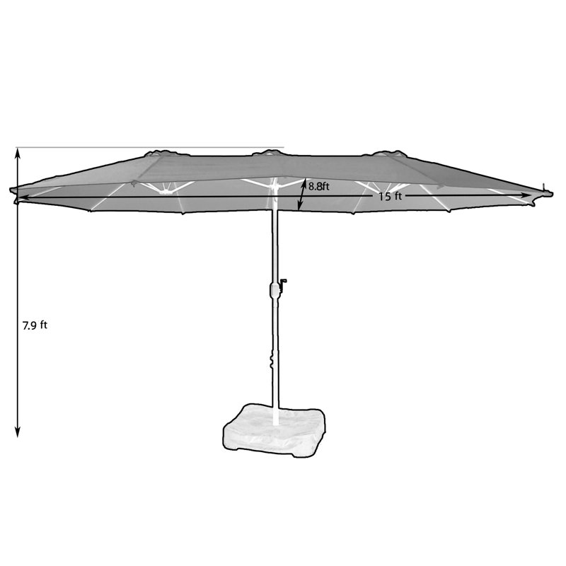 Parasol de marché 14 pi 1 po Monu, Beige