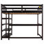 Lit mezzanine double avec tablettes de rangement intégrées et bureau sous le lit, parfait pour créer un espace de travail et de sommeil fonctionnel et confortable-1142529797-1142529798