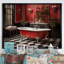 «Red Modern Bathroom Charm IV - Laundry», reproduction d'art sur toile-91459477-91459474
