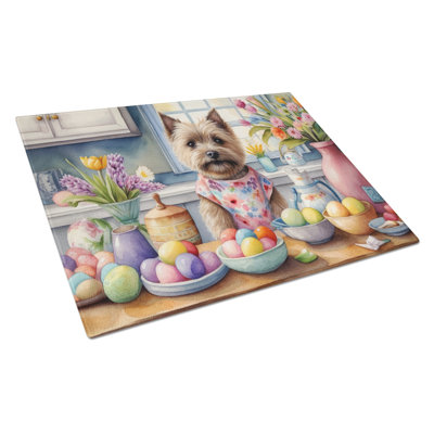 Decorating Easter Cairn Terrier Glass Cutting Board