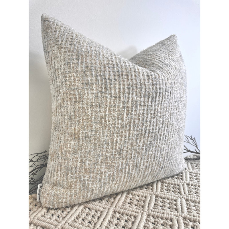 Abstract Beige Square Throw Pillow Cover