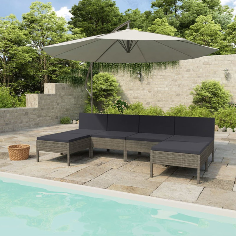 Méridienne 6 pièces avec coussins Millersville, Anthracite, gris