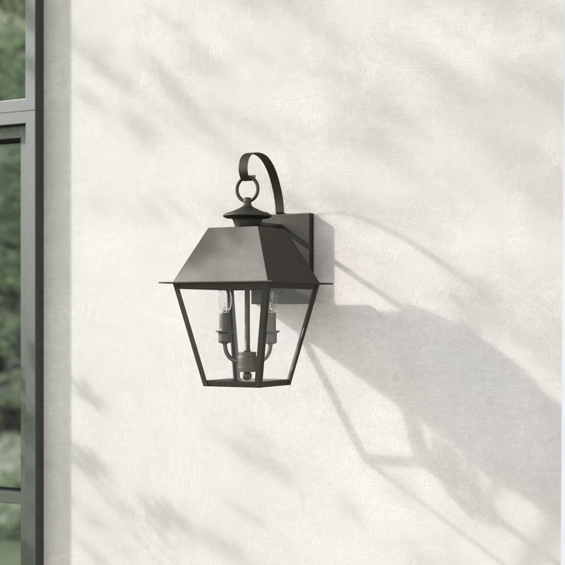Anayjah 2 - Bulb 16.5" Outdoor Wall Lantern, Charcoal