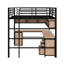 Lit mezzanine double en métal avec bibliothèque-271457436