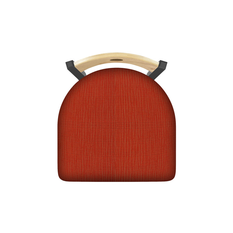 Tabouret pivotant Voltaire, Étain, 25, Siège graphite coquelicot / finition érable natu