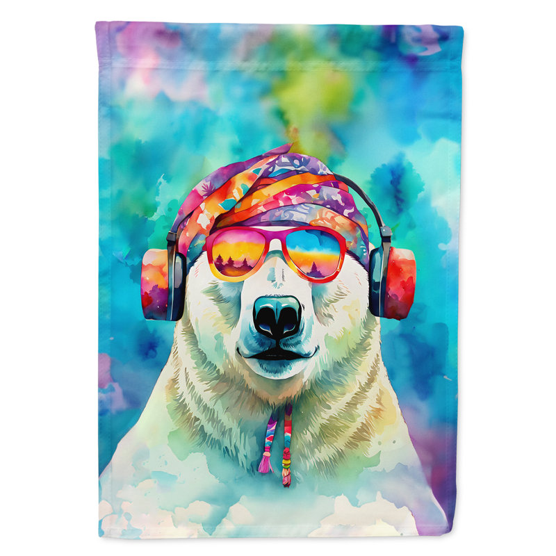 Drapeau de maison d'ours polaire hippie