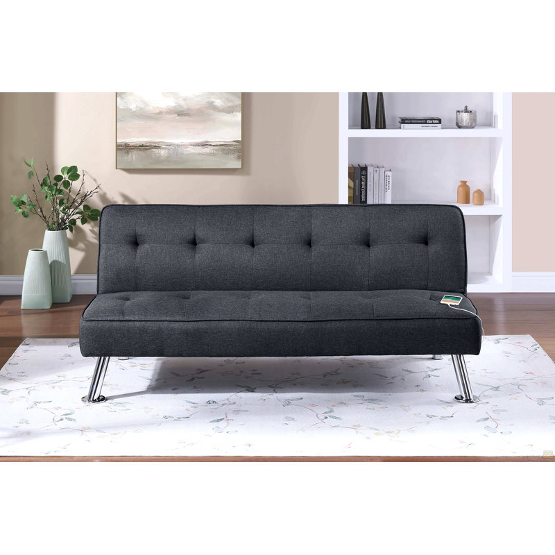Canapé en polyfibre 1pc, Noir