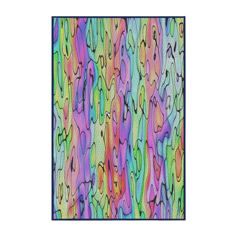 Mauve abstrait Tapis décoratif, Rectangle 2 pi x 4 pi