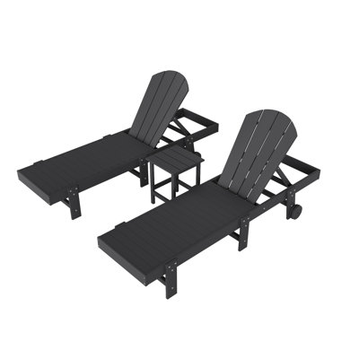 Ensemble de chaises longues inclinables extérieures en poly Lagune