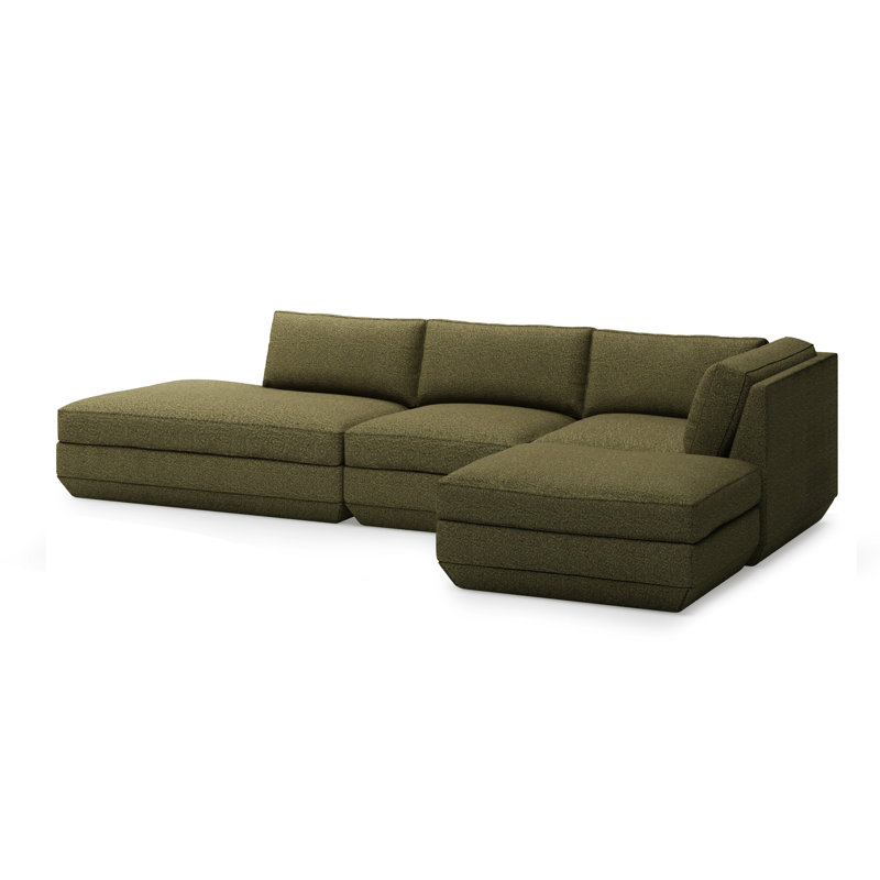 Podium Modular 4-Piece Lounge Sectional B, Right Hand Facing, Copenhagen Terra