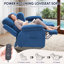 Canapé inclinable électrique, causeuse électrique double avec console de rangement, haut-parleurs et porte-gobelets Bluetooth, siège de cinéma maison-131645086