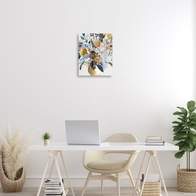 Art mural sur toile Bouquet avec effet aquarelle, design par Val Rhodes, H 20 po x l 16 po