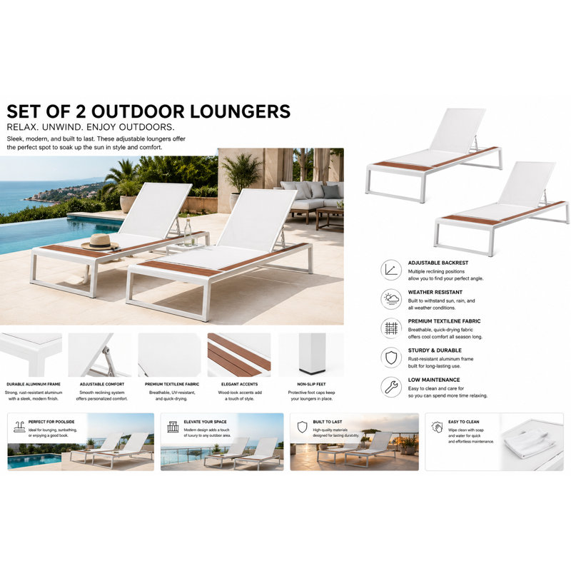 Avra Outdoor Chaise Lounge