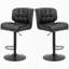 Ensemble de 2 tabourets de bar avec siège réglable, coussin rembourré épais et repose-pieds en métal pour bar personnel