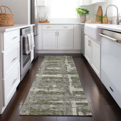 Tapis olive intérieur / extérieur lavable à la machine Mahaney ACN745