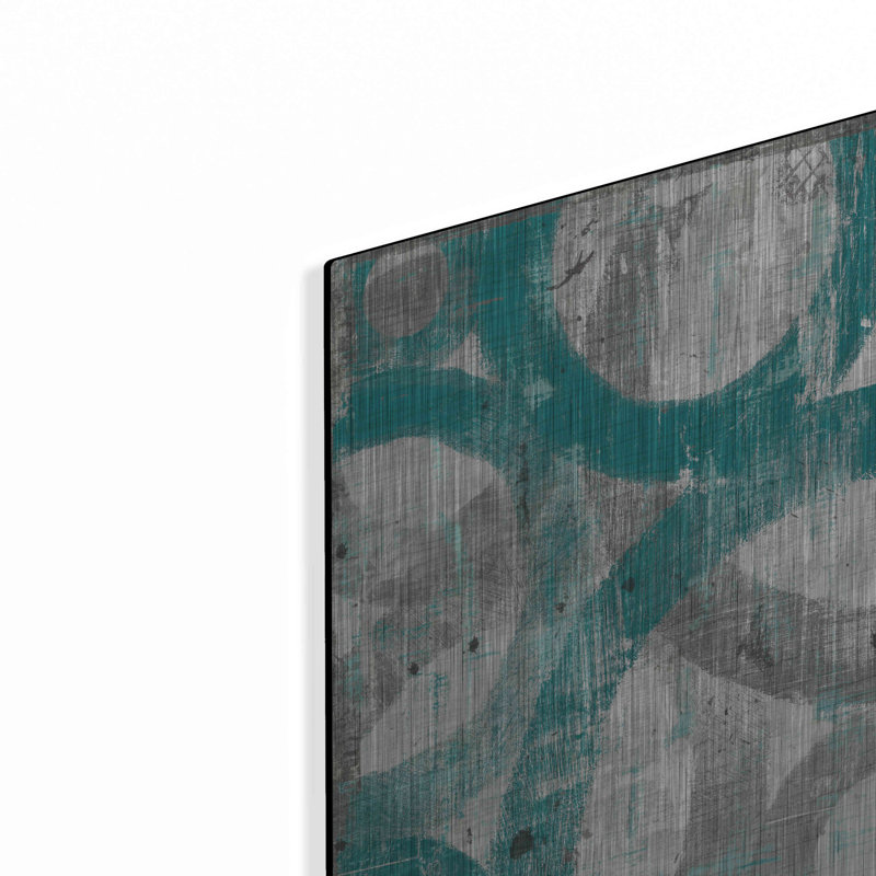Orren Ellis «Industrial I Teal» par Michael Mullan, art mural en métal, H 12 po x l 16 po