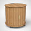 Table de chevet ronde avec porte coulissante pour station de charge et rangement à 2 niveaux-279913917