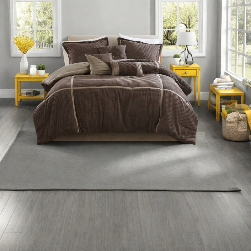 Luxurious Micro Corduroy Bedding Sets, Brown Cal King, Modern Elegance For Home