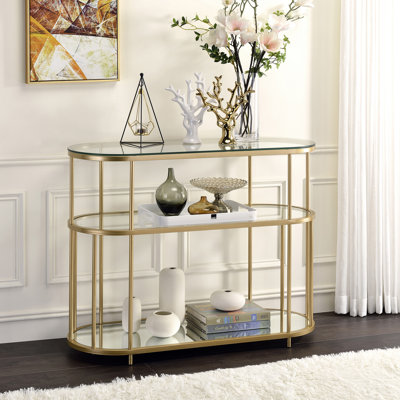 42'' Glass Top Console Table