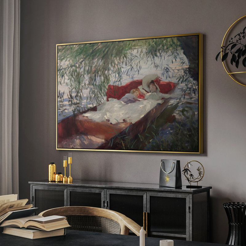 «Vintage Botanical Print-XCII» sur toile, Toile avec cadre doré, H 27 po x l 41 po x P 2 po