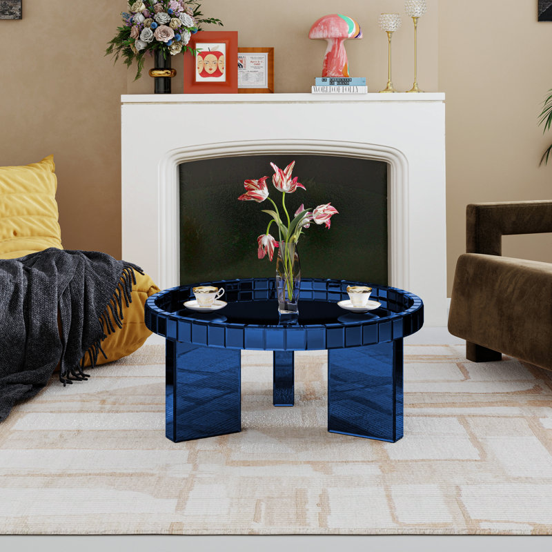 Plateau de table basse Amla, Bleu
