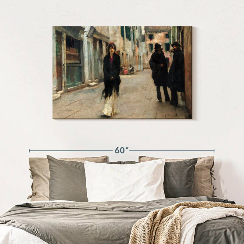 Rue Leisha à Venise en 1882, H 30 po x l 45 po