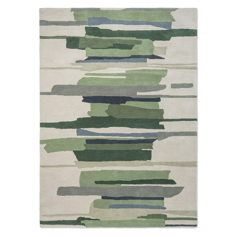 Zeal Handmade Wool Abstract Area Rug, Forest, Rectangle 4'7 x 6'7