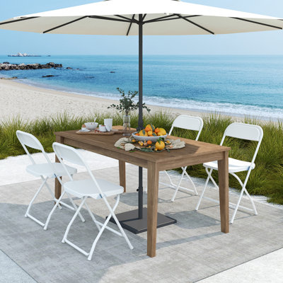 Chaise pliante en plastique empilable, rangement facile, capacité de 330 lb (ensemble de 10)