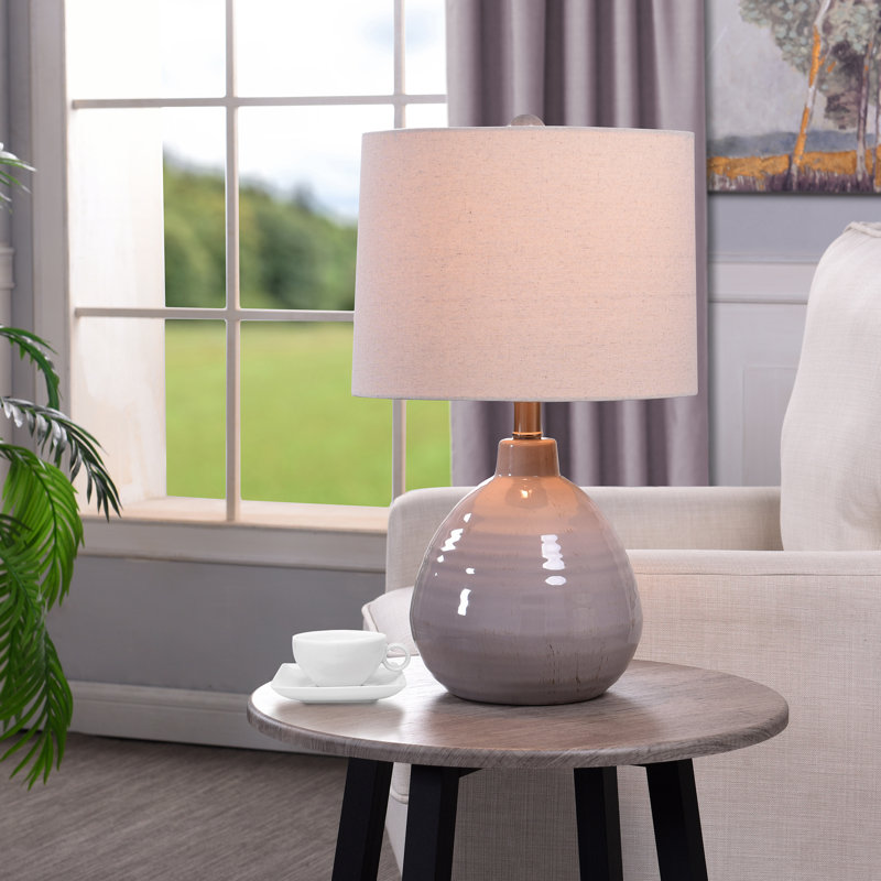 Alverez 21" Ceramic Table Lamp, Glacier Gray