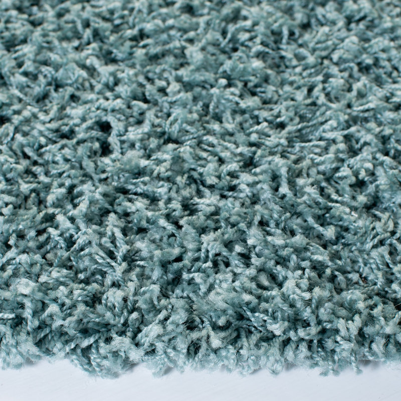 Sga-Amoroso Shag Performance Solid Color Rug, Round 6'7"
