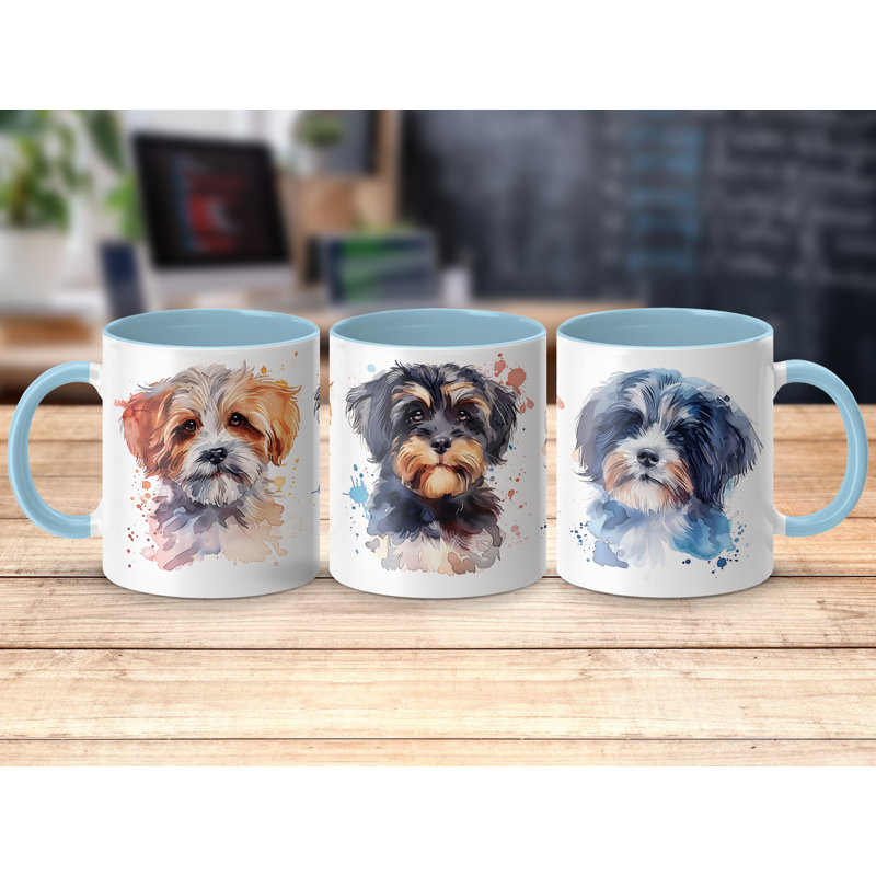 Ceramic Coffee Mug, 3, Light Blue